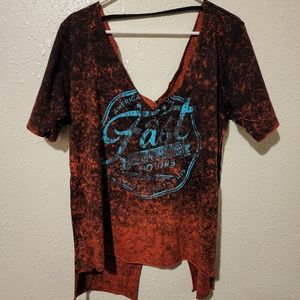 Red and turquoise shirt